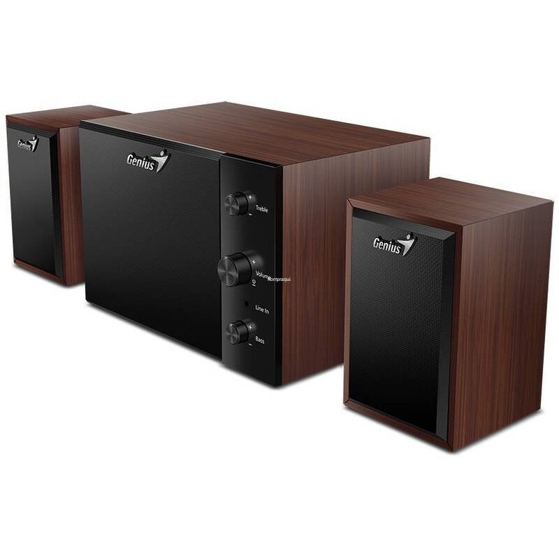 COLUNAS GENIUS SW-2.1 350 15W 220V MADEIRA