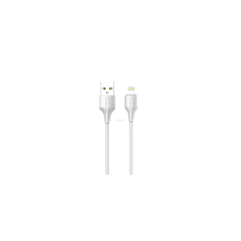 LDNIO CABO USB PARA IPHONE 1M BRANCO/CINZA