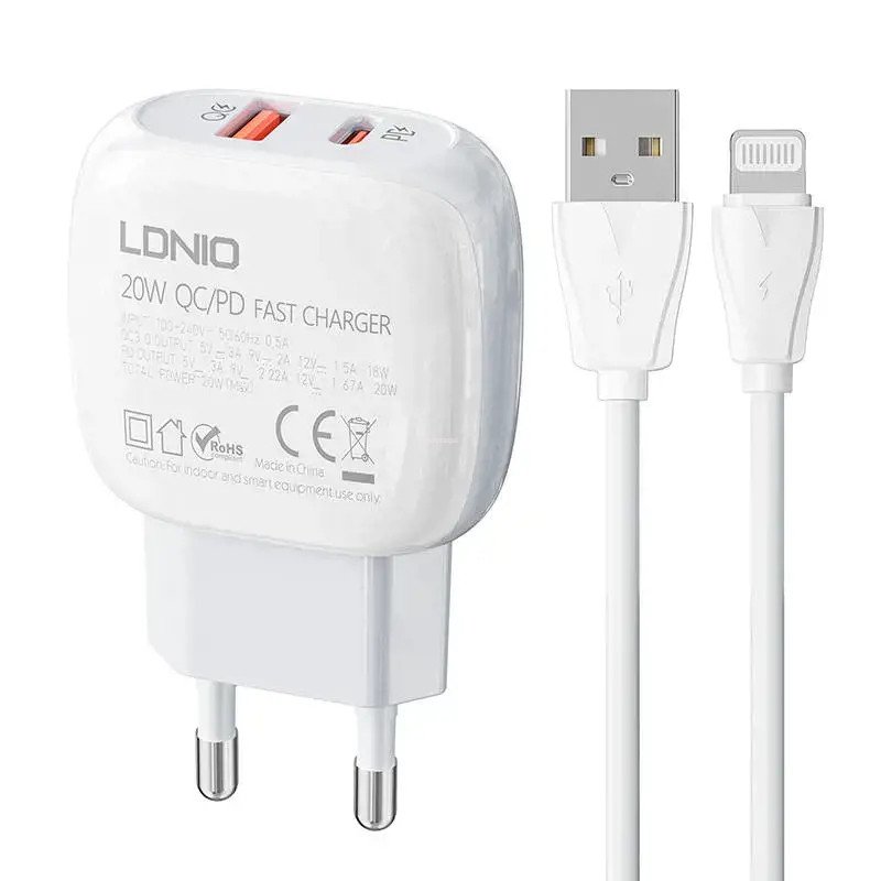 LDNIO CARREGADOR 20W QC3.0 LIGHTNING